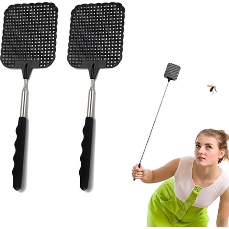 Fluesmekker uttrekkbar - 2 stk - Fluesmekker i plast - Fluesmekkere - Ergonomisk håndtak - Bred