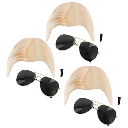 Mr. Worldwide Skaldet Hovedbeklædning & Solbrillesæt, Kendisikon Kostume Pitbull Kostumetilbehør Sæt - Perfekt