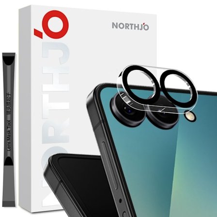 SKALO Samsung Z Flip7 NORTHJO Kamerabeskyttelse - Sort