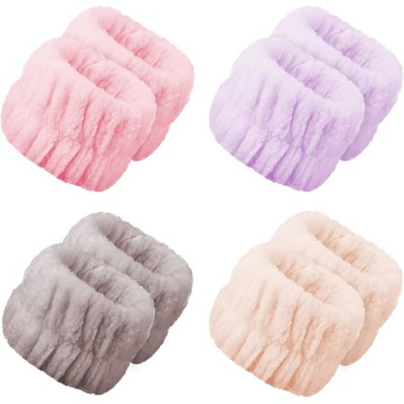 8 stk. Vaskebånd - Ansigtsvask Hårbånd Spa Håndledshåndklæde Vaskebånd, Blødt og Elastisk Absorberende Vaskebånd til Kvinder til Ansigtsvask 