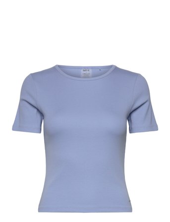 Ease Ribbed Short Sleeve Sport Women Sport Clothing Sports Tops & T-shirts Sport T-shirts Blue Aim ́n