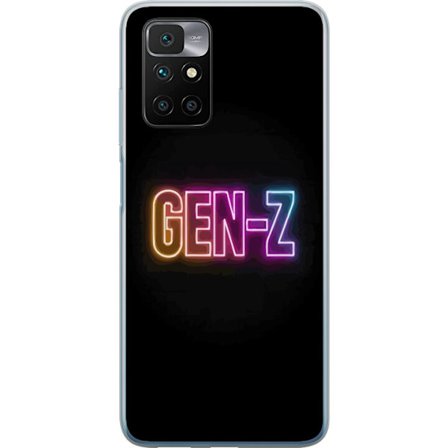 Yhteensopiva Puhelinkuori Xiaomi Xiaomi Redmi 10 Neontext Gen Z värikkäässä valossa tummaa taustaa vasten modernissa digitaalisessa tyyliissä