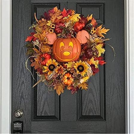 Høstkrans til inngangsdøren, Thanksgiving-krans med gresskar