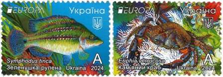 Ukraine - EUROPA 2024 Undervandsfauna og -flora - Postfrisk sæt 2v