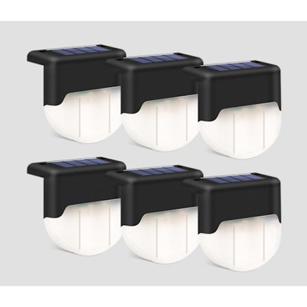 Solcellsbelysning för trädgårdsgång (svart (6 st vita lampor))