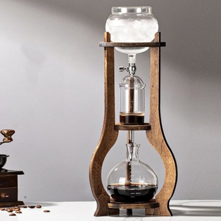 Cold Drip Coffee Tower - 800ml Borosilikatglassbrygger med justerbar drypper & sakte ekstraksjon for jevn Cold Brew