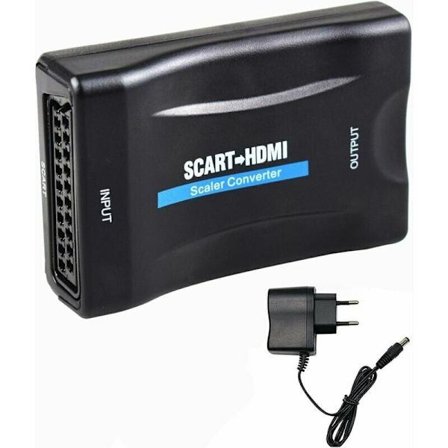 Scart till HDMI-adapter, Scart till HDMI-omvandlare 1080p Hd kompatibel med Ntsc Pal för Sky Hd Blu Ray Ps3 Tv Cr,