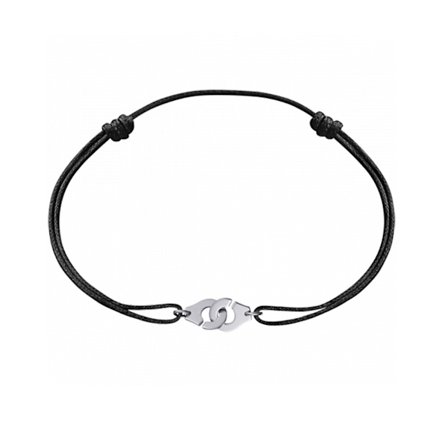 Sølv håndjern halskjede på snor