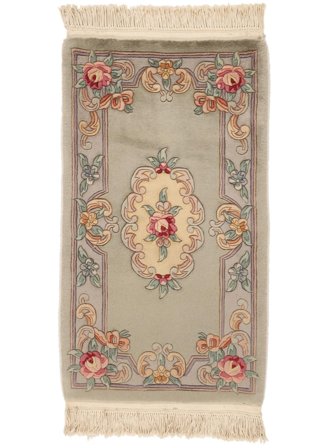 Handknuten Kina 90 Line 69X122 Ullmatta Orange/Brun Liten