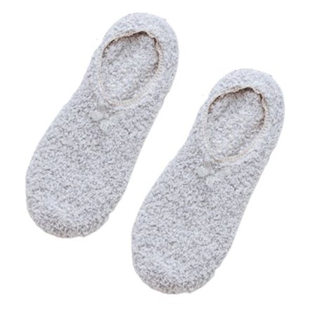 Fuzzy damesko sokker stribede søde sløjfer skridsikre varme lave strømper