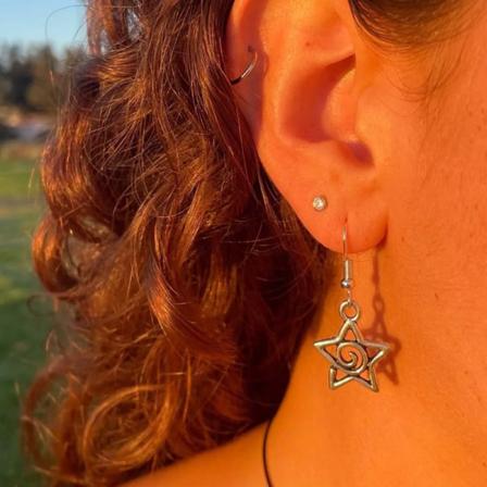 e Star Swirl Örhängen Gothic Charms Nit Örhängen För Kvinnor Pu
