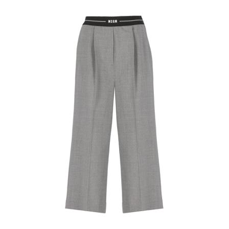 Msgm, Cropped Trousers Grijs, Dames, Maat:S,stretch