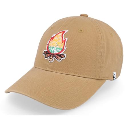 Wild Spirit - Beige unconstructed Cap - Mountain Camp Fire Wai Washed Cotton Tan Mom Cap @ Hatstore