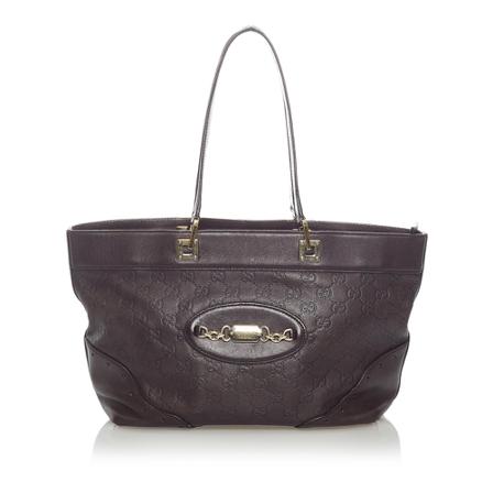 Gucci Vintage, Pre-owned Guccissima Punch Tote Bag Bruin, Dames, Maat:ONE Size