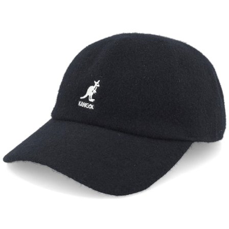 Kangol - Noir fitted Casquette - Wool Spacecap Black Fitted @ Hatstore