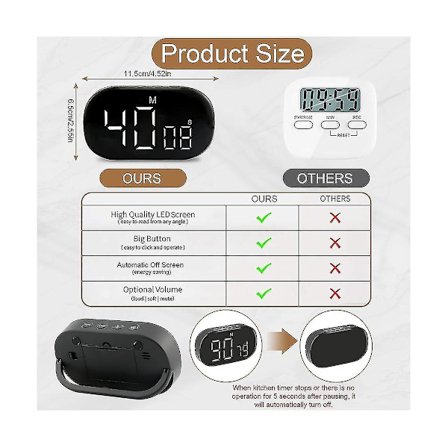 Digital kökstimer, digital timer äggtimer, digital kökstimer, stoppur, väckarklocka, för