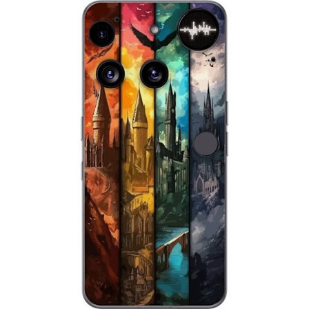 Yhteensopiva Puhelinkuori Nothing Nothing Phone (3) Neljä taianomaista linnaa eri elementtiväreissä, eeppinen fantasiataide tulen veden ilman ja pi