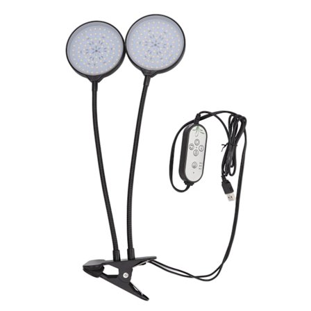 30W LED Vekstlys Doble Hoder USB Strømforsyning Sollignende Fullspektrum LED Plantevekstlys med Klemme