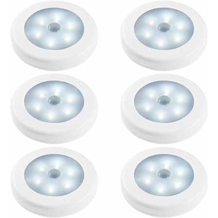 6-pak Bevægelsessensor LED Natlamper til Soveværelse, Toilet, Køkken - Energiklasse A+