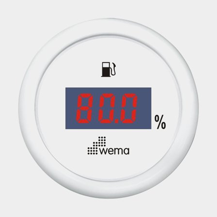 Bränsleinstrument digitalt 0-190 ohm vit