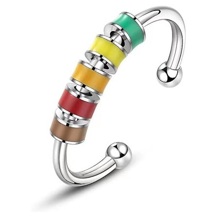 Till Min Dotter Anti-Ångest Ring Stressavlastande Spinner Fidget Pärlor Kvinnor Flickor (FMY)