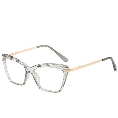 Stora blått ljusblockerande glasögon Antireflex trötthet Bekväm passande datorglasögon för damer Trendig dekoration transparent gray frame