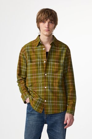 NN.07 Freddy Hemd Herren Grün Bio-Baumwolle