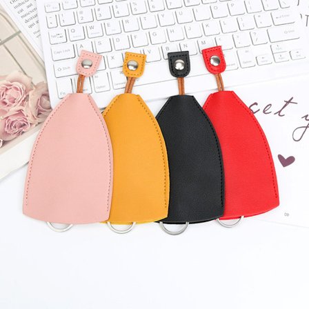 4 st (bildfärg) PU-läder ID-nyckelbricka, läderbilnyckel f