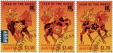 Christmas Island - Hestens år 2026 - Stemplet sæt 3v