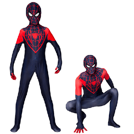 Spider-Man Miles Halloween -poikien festivaali- ja cosplay-hyppyasu 150cm