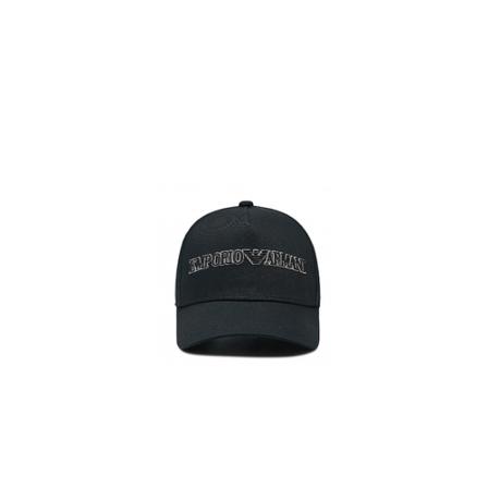 Emporio Armani Hat with embroidered logo Sort, Herre Huer Kasketter og Hatte, Størrelse: ONE Size