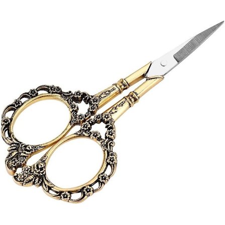 1 stk. rustfrit saks i rustfrit stål, vintage blomster, klassiske broderisakse, broderi