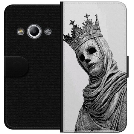 Yhteensopiva Lompakkokotelo Samsung Galaxy Xcover 3 Synkkä kuningas kuvitus kruunu naamio goottilainen taide pelottava esteettinen musta valkoinen ka