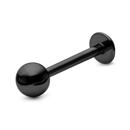 Orecchino a bottone Labret da 8 mm con punta a sfera in acciaio chirurgico nero per uomini - Gioielli per piercing all'orecchio