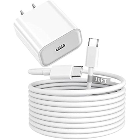 iPad Pro Hurtiglader 10FT Ekstra Lang iPad Pro Lader 20W iPad Lader USB C PD Blokkontakt med Type-C til C Kabelledninger for iPad Pro 129 iPad Pro 11