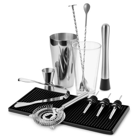Kit pour cocktails en acier inoxydable et verre pour hommes - Cadeaux pour les gourmets