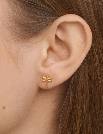 Timi of Sweden Marina - Dragonfly Stud Earrings Stainless Steel - Gold - ONE SIZE