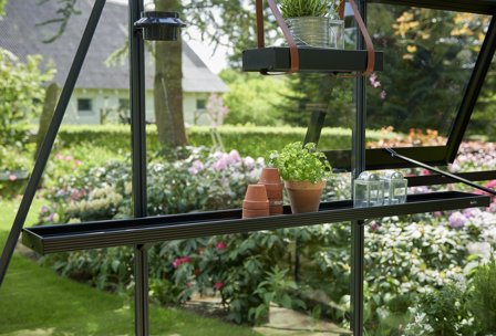 Halls F04570 Växthushylla integrerad, svart 142 cm (2 sektioner), Växthus & orangerier