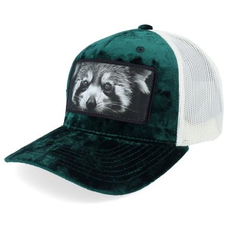 Calza Pennello - Grön trucker Keps - Red Panda Big Patch Velvet Green/Ivory Trucker @ Hatstore