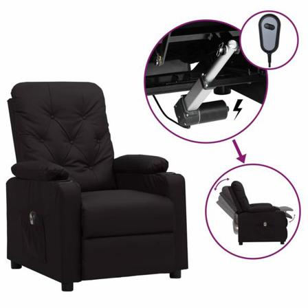 Vidaxl Elektrisk Reclinerfåtölj Svart Konstläder Svart