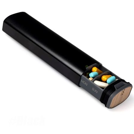 7-dages ugentlig pilleæske Rejsepilleæske SORT