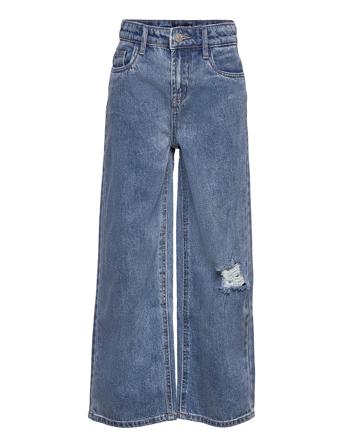 Nlfnoizza Dnm Hw Straight Pant Jeans Wide Jeans Blå LMTD*Betinget Tilbud