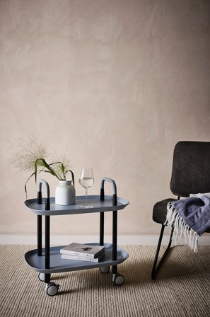 Jotex - Serveringsvogn Lys blå/svart - TOYAMA - Kjøp Trillebord hos Jotex