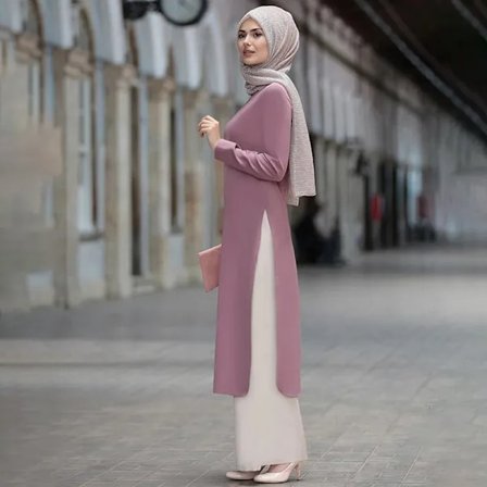 Tyrkiet Islamisk Ramadan Tøj Kaftan Todelt Muslimske Lang Top og Bukser Sæt til Kvinder Delt Abaya Kjolesæt Modest_yux