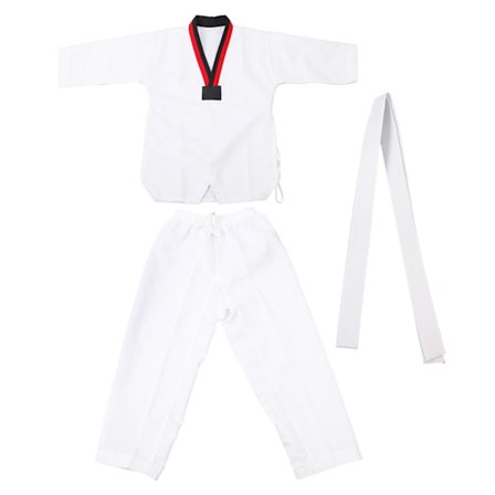 Taekwondo-drakt Stripete modell Polyester Bomull med Belte Kampsport Treningsklær for Nybegynnere Utøvere Trening M