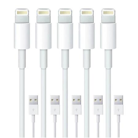 5-pak 1M -Lightning-oplader iPhone Xs/ Max/X/8/7/6/5SE/5S iOS12 zdq