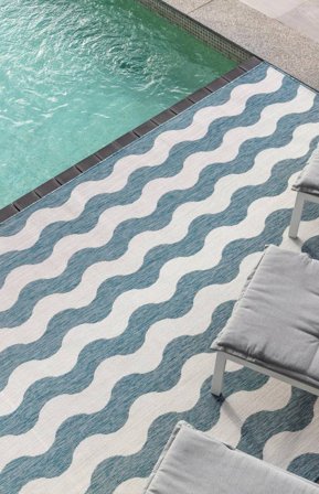 Indoor/Outdoor Rug Washable Small Mare - Turquoise 100X160 In Modern Style