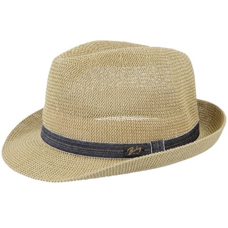 Seeberger - Beige straw Hat - Elliott Natural Trilby Straw Hat @ Hatstore