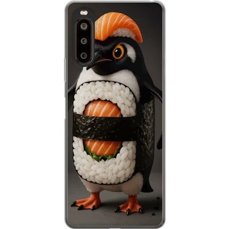 Sony Xperia 10 II Gennemsigtig cover Sushi pingvin
