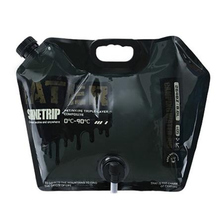5/8 liters vattenpåse Förtjocka hopfällbar vattenhink Bärbar utomhusvattenbehållare Hopfällbar påse med kran campingtillbehör Black 8L